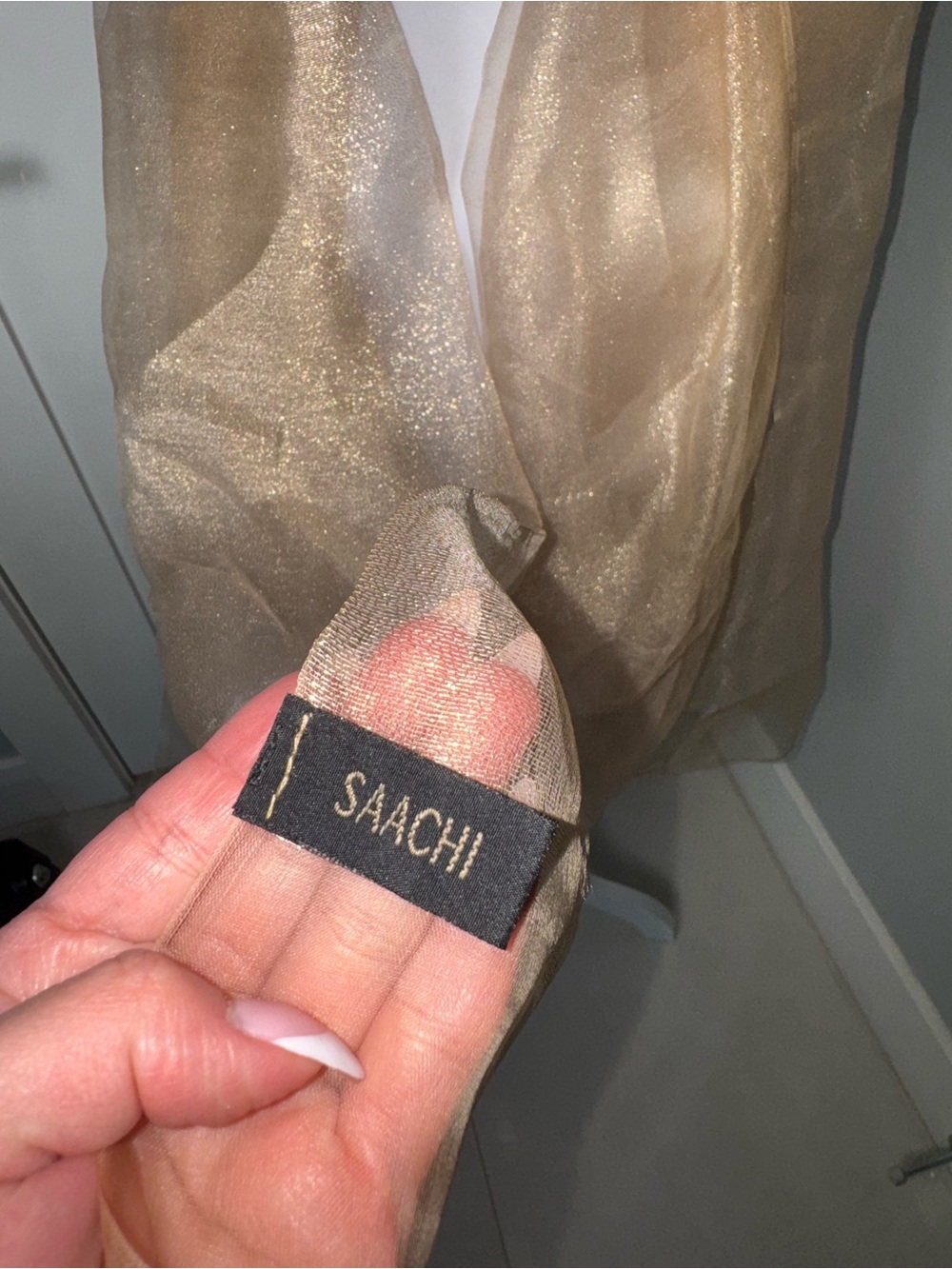 SAACHI Glitter Dress Scarf in Corn Silk/OS - Picture 7 of 11